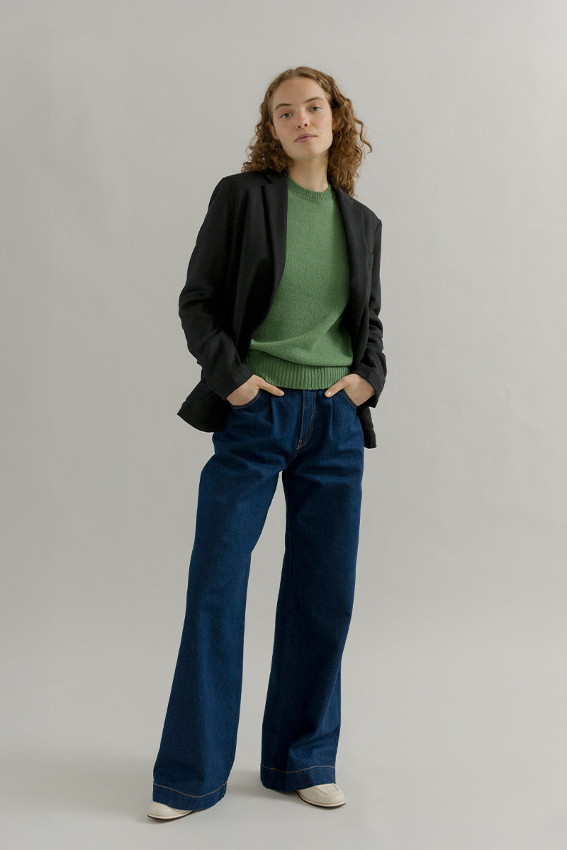 Blazer Donna Nero Giacca Lana Monopetto Brenda - Rifò Lab Moda circolare made in Italy