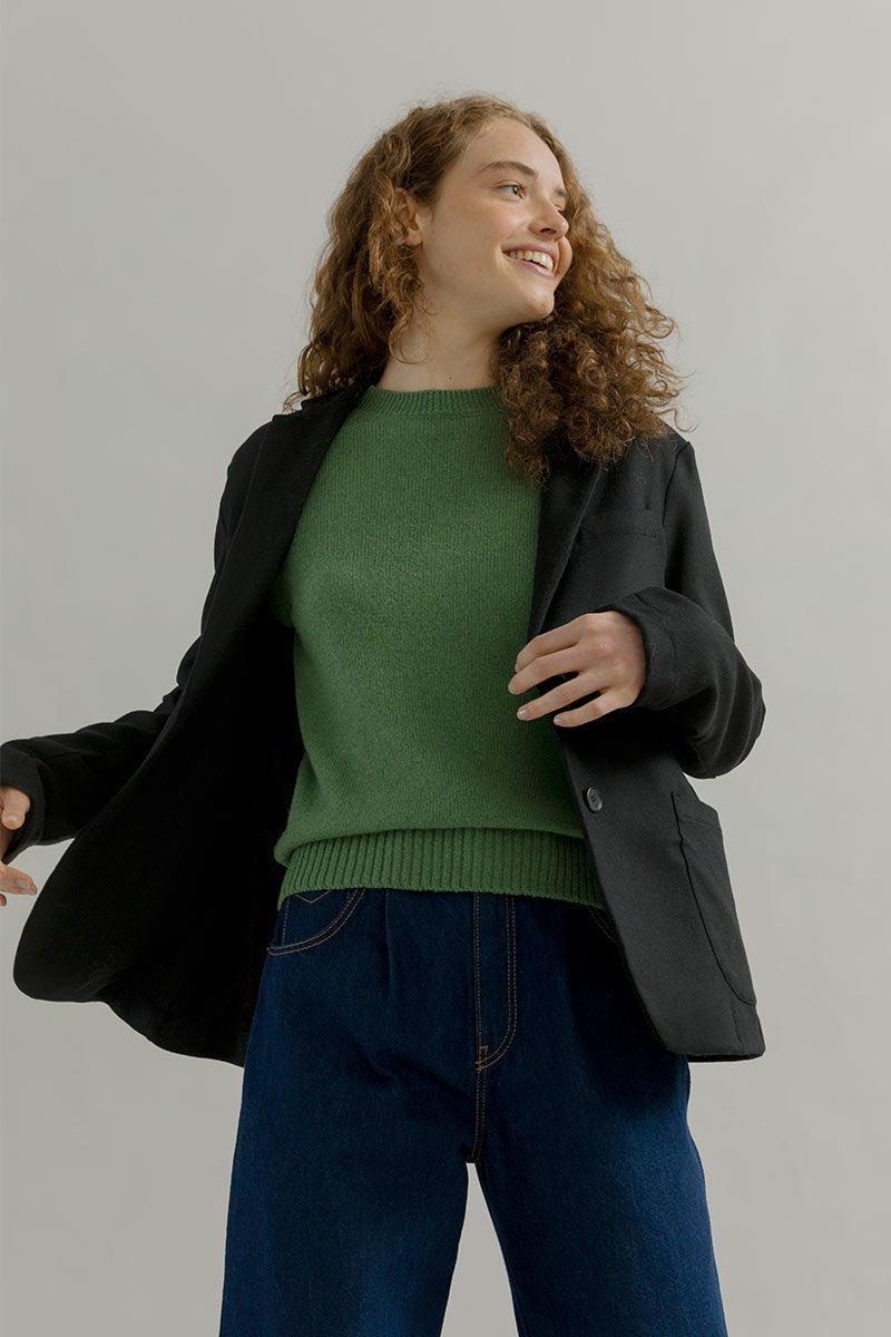Blazer Donna Nero Giacca Lana Monopetto Brenda - Rifò Lab Moda circolare made in Italy