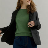Blazer Donna Nero Giacca Lana Monopetto Brenda - Rifò Lab Moda circolare made in Italy