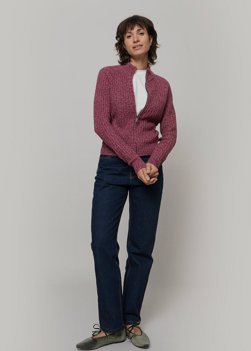 Cardigan Zip Donna Lana Rigenerata Ornella - Rifò Lab Moda circolare made in Italy