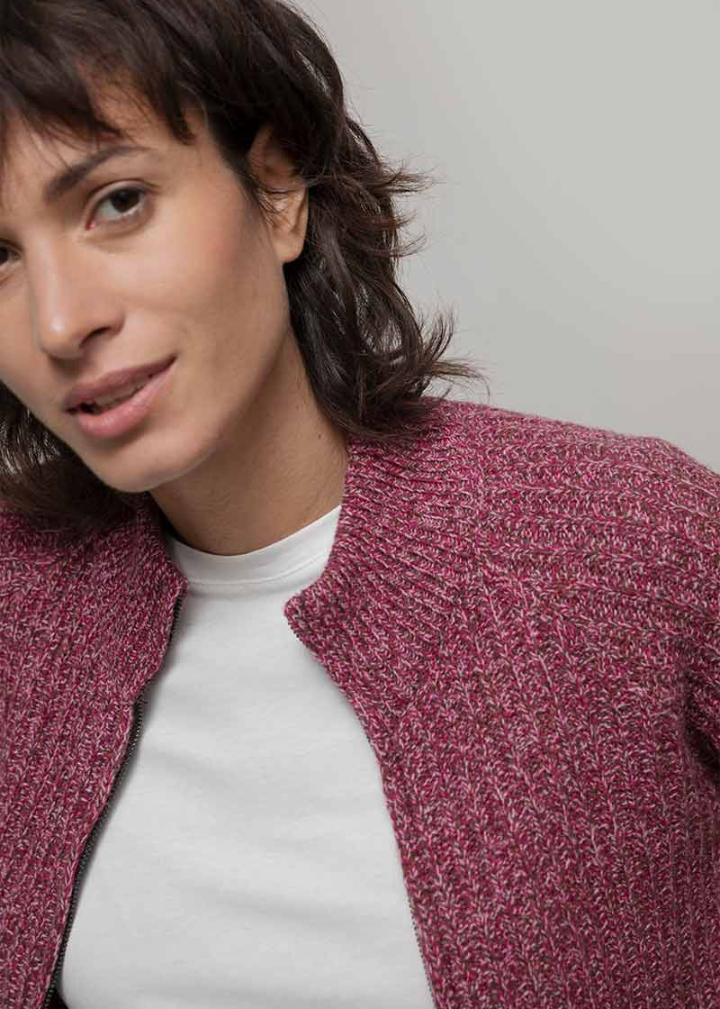 Cardigan Zip Donna Lana Rigenerata Ornella - Rifò Lab Moda circolare made in Italy