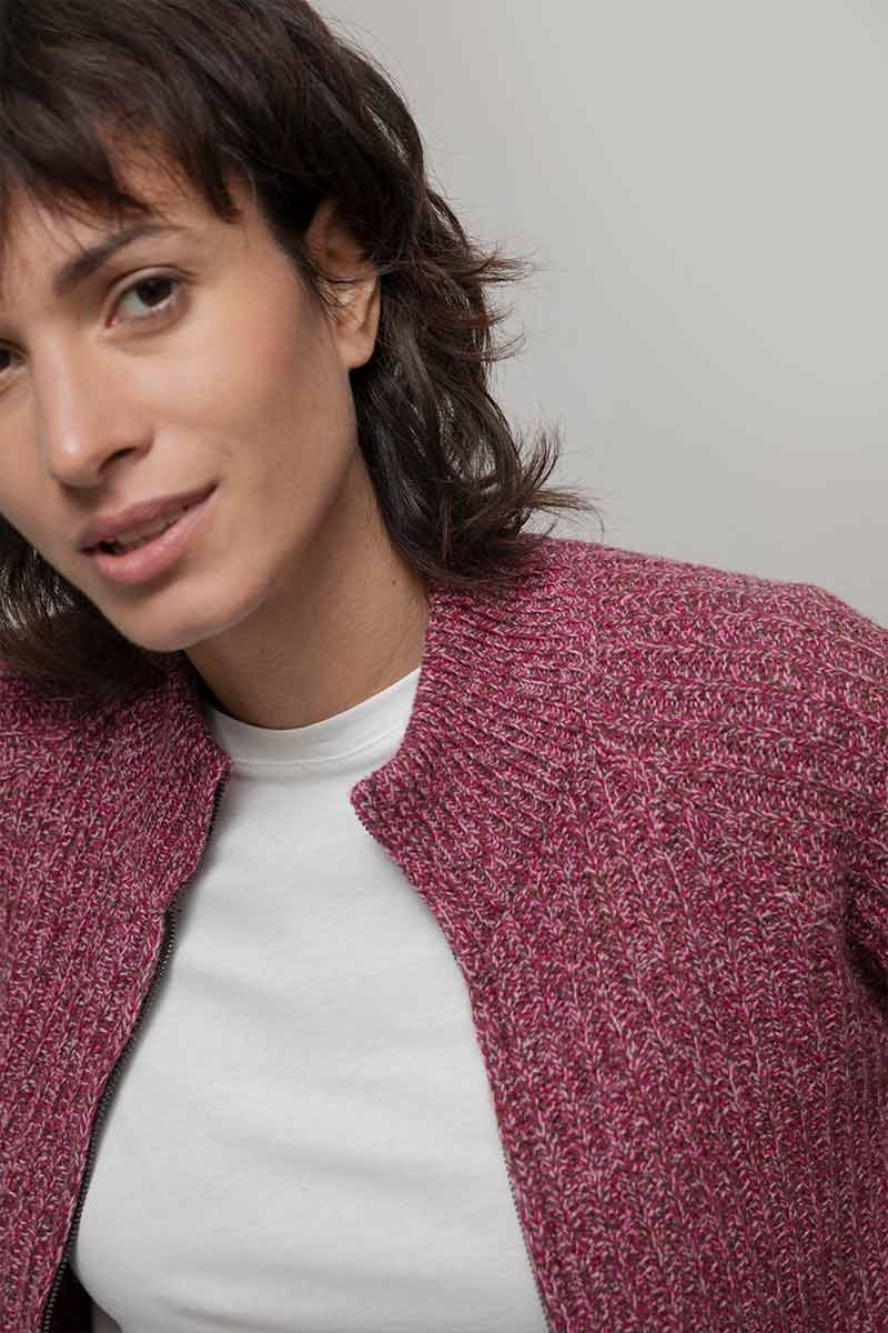 Cardigan Zip Donna Lana Rigenerata Ornella - Rifò Lab Moda circolare made in Italy