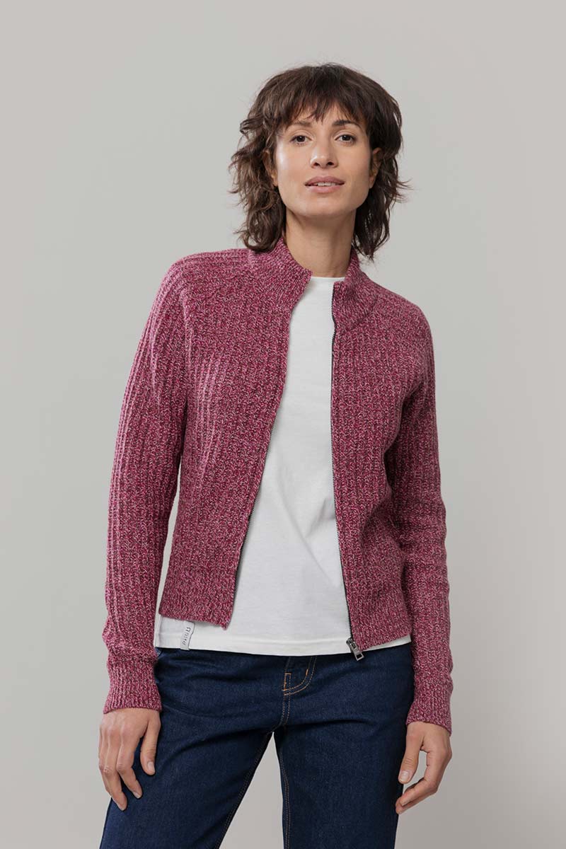 Cardigan Zip Donna Lana Rigenerata Ornella - Rifò Lab Moda circolare made in Italy