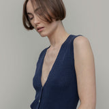 gilet con bottoni donna Lilia - gilet elegante donna seta rigenerata - Rifò Lab Moda circolare made in Italy