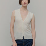 gilet con bottoni donna Lilia - gilet elegante donna seta rigenerata - Rifò Lab Moda circolare made in Italy