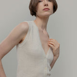 gilet con bottoni donna Lilia - gilet elegante donna seta rigenerata - Rifò Lab Moda circolare made in Italy