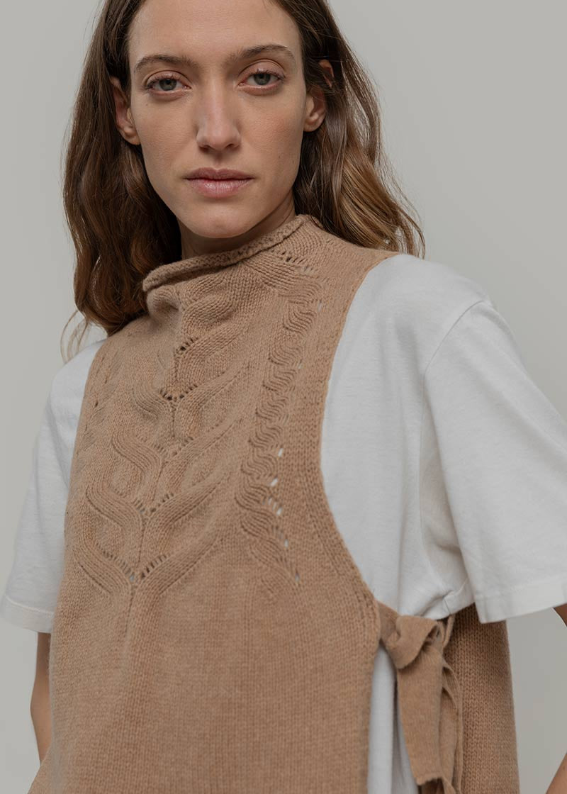 Gilet Donna Lana Rigenerata Pettorina Aperta Rebecca - Rifò Lab Moda circolare made in Italy