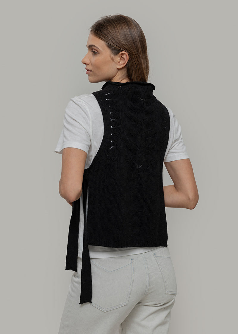 Gilet Donna Lana Rigenerata Pettorina Aperta Rebecca - Rifò Lab Moda circolare made in Italy