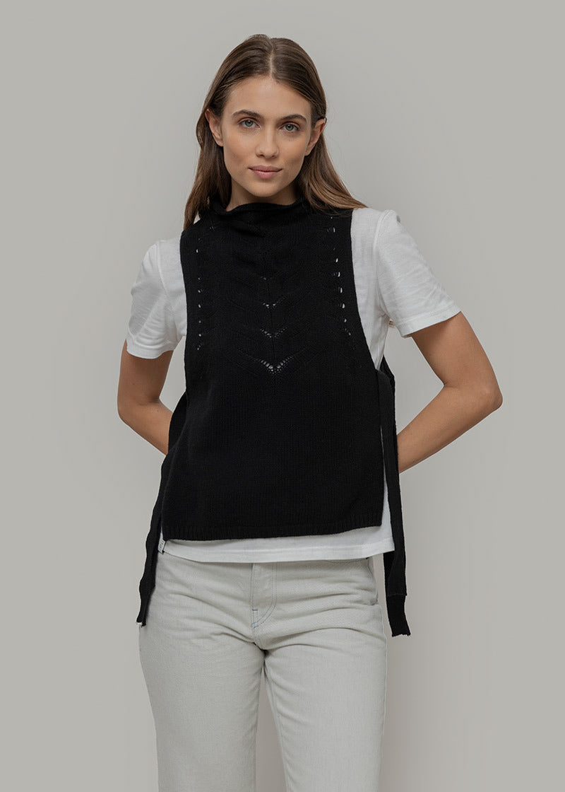 Gilet Donna Lana Rigenerata Pettorina Aperta Rebecca - Rifò Lab Moda circolare made in Italy