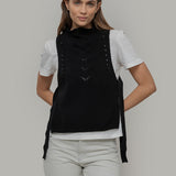 Gilet Donna Lana Rigenerata Pettorina Aperta Rebecca - Rifò Lab Moda circolare made in Italy