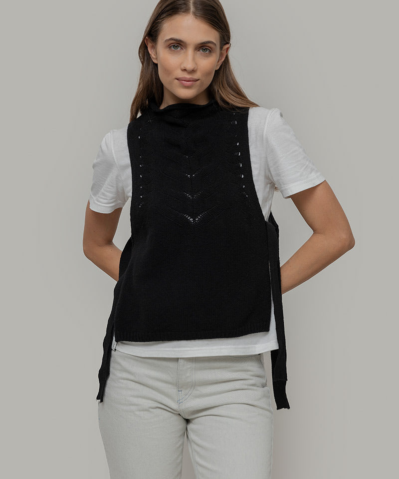 Gilet Donna Lana Rigenerata Pettorina Aperta Rebecca - Rifò Lab Moda circolare made in Italy