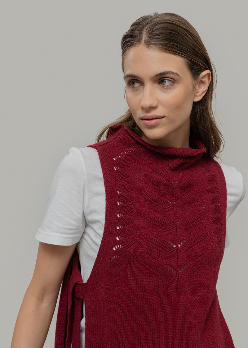 Gilet Donna Lana Rigenerata Pettorina Aperta Rebecca - Rifò Lab Moda circolare made in Italy