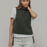 Gilet Donna Lana Rigenerata Pettorina Aperta Rebecca - Rifò Lab Moda circolare made in Italy