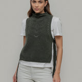Gilet Donna Lana Rigenerata Pettorina Aperta Rebecca - Rifò Lab Moda circolare made in Italy