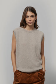 Gilet Donna in Maglia Cashmere Rigenerato Angela Smanicato Donna - Rifò Lab Moda circolare made in Italy
Beige Sabbia