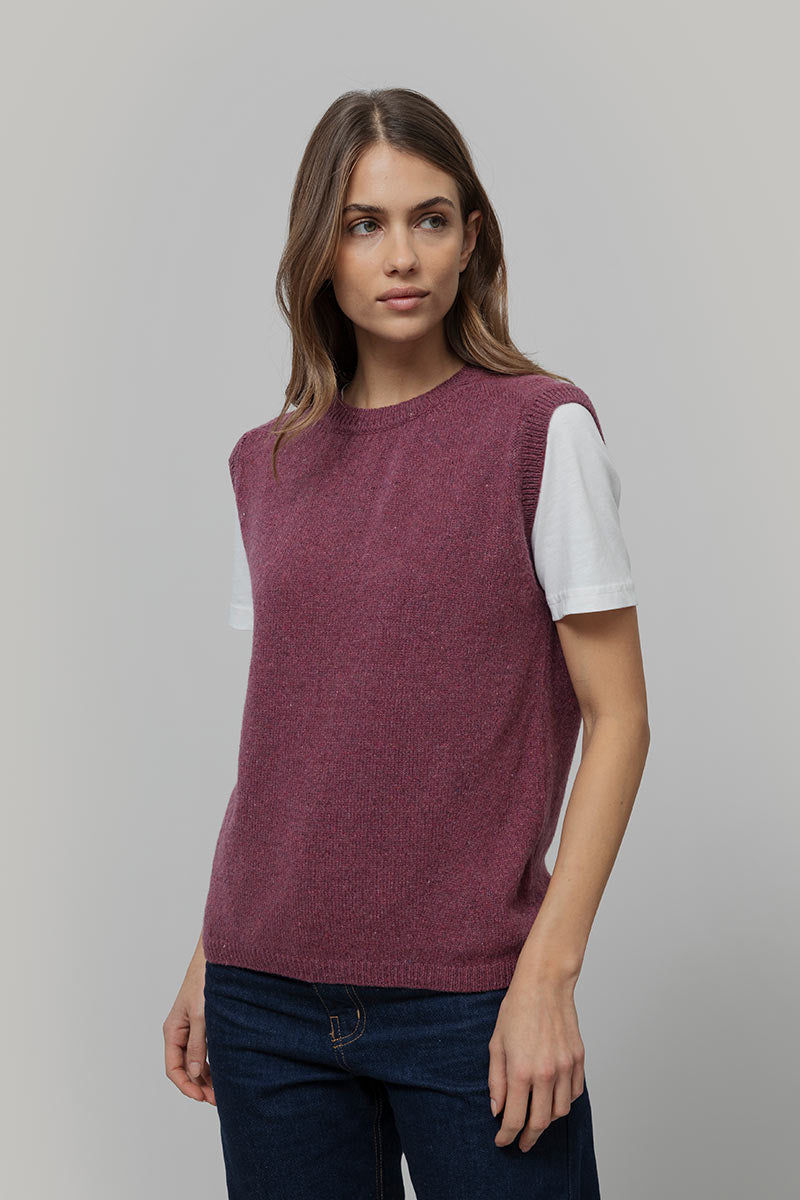 Gilet Donna in Maglia Cashmere Rigenerato Angela Smanicato Donna - Rifò Lab Moda circolare made in Italy
Rosso Marsala