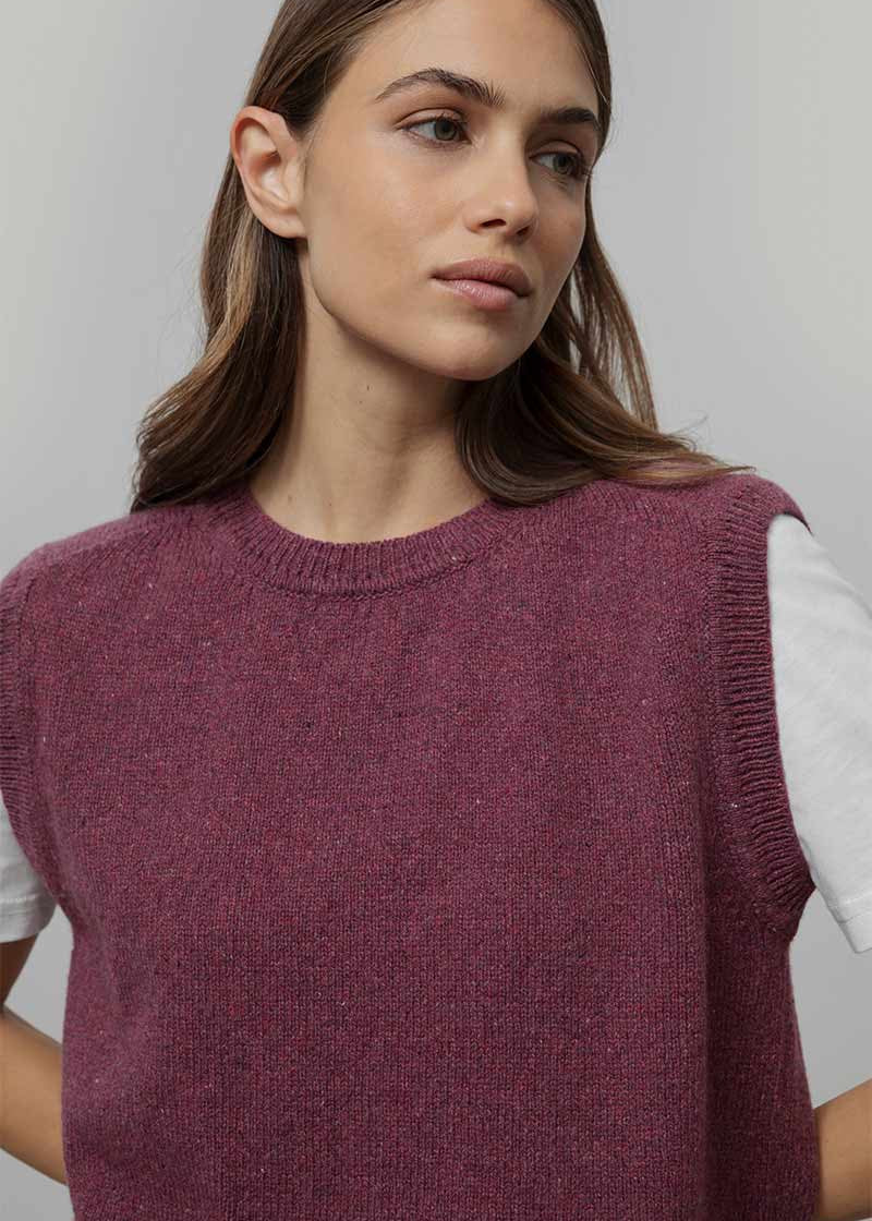 Gilet Donna in Maglia Cashmere Rigenerato Angela Smanicato Donna - Rifò Lab Moda circolare made in Italy
Rosso Marsala