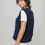 Gilet Donna in Maglia Cashmere Rigenerato Angela Smanicato Donna - Rifò Lab Moda circolare made in Italy
Blu Mora