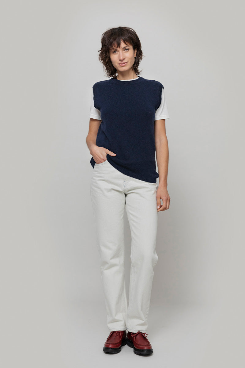 Gilet Donna in Maglia Cashmere Rigenerato Angela Smanicato Donna - Rifò Lab Moda circolare made in Italy
Blu Mora