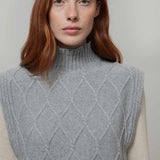 Gilet Collo Alto Lana Rigenerata Delia