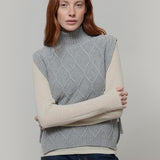 Gilet Collo Alto Lana Rigenerata Delia
