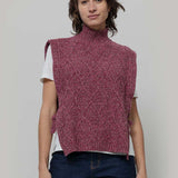 Gilet Collo Alto Lana Rigenerata Delia