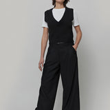 Gilet Donna Scollo V Lana Melania - Rifò Lab Moda circolare made in Italy
Nero Ardesia