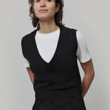 Gilet Donna Scollo V Lana Melania - Rifò Lab Moda circolare made in Italy
Nero Ardesia
