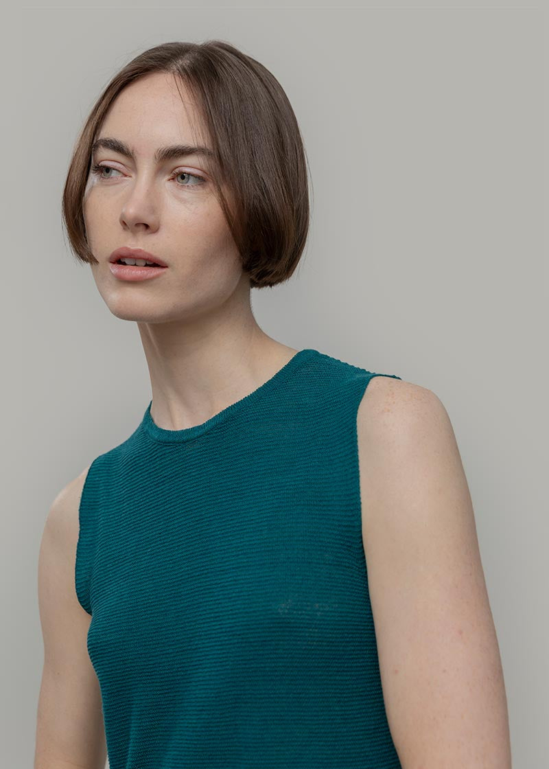 Canotta in Maglia Donna Lino Riciclato Alma - Rifò Lab Moda circolare made in Italy