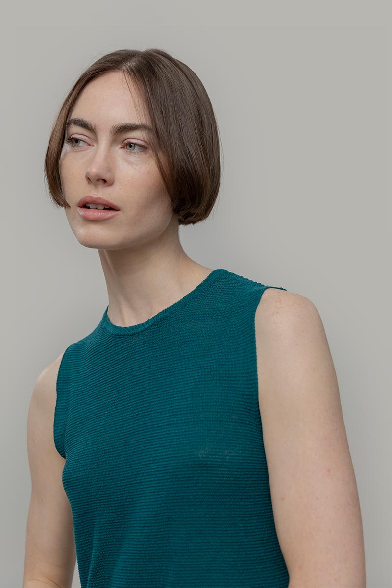 Canotta in Maglia Donna Lino Riciclato Alma - Rifò Lab Moda circolare made in Italy