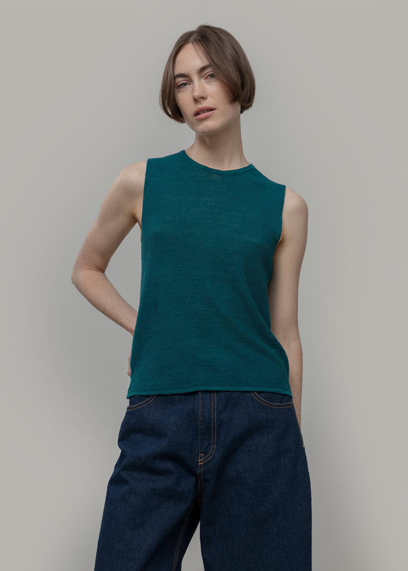 Canotta in Maglia Donna Lino Riciclato Alma - Rifò Lab Moda circolare made in Italy