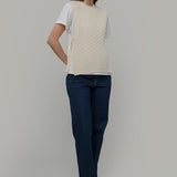 Smanicato Donna Gilet Crochet Cotone Amanda  - Rifò Lab Moda circolare made in Italy