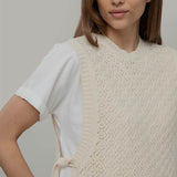 Smanicato Donna Gilet Crochet Cotone Amanda  - Rifò Lab Moda circolare made in Italy