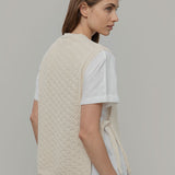 Smanicato Donna Gilet Crochet Cotone Amanda  - Rifò Lab Moda circolare made in Italy