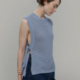 Smanicato Donna Gilet Crochet Cotone Amanda  - Rifò Lab Moda circolare made in Italy