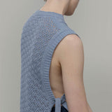 Smanicato Donna Gilet Crochet Cotone Amanda  - Rifò Lab Moda circolare made in Italy