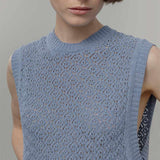 Smanicato Donna Gilet Crochet Cotone Amanda  - Rifò Lab Moda circolare made in Italy