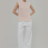 Smanicato Donna Gilet Crochet Cotone Amanda  - Rifò Lab Moda circolare made in Italy