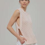 Smanicato Donna Gilet Crochet Cotone Amanda  - Rifò Lab Moda circolare made in Italy