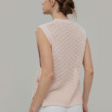 Smanicato Donna Gilet Crochet Cotone Amanda  - Rifò Lab Moda circolare made in Italy