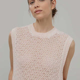 Smanicato Donna Gilet Crochet Cotone Amanda  - Rifò Lab Moda circolare made in Italy