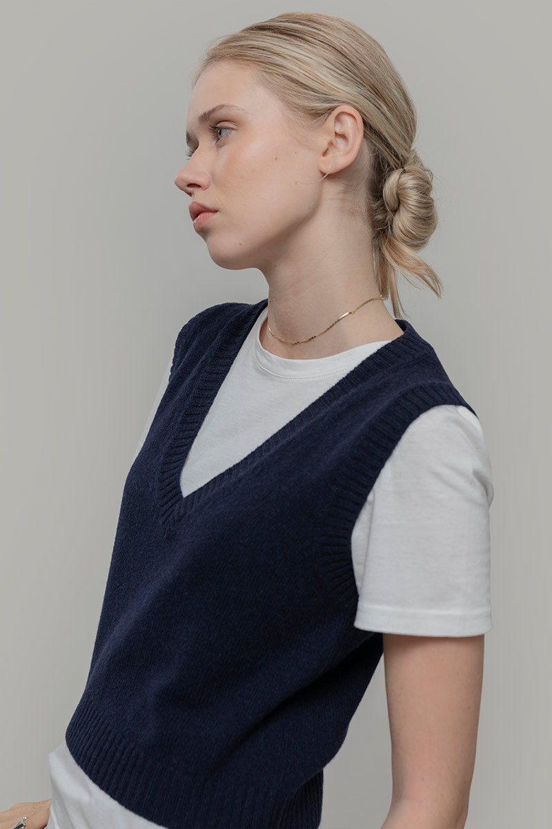 Gilet Donna Scollo V Lana Melania - Rifò Lab Moda circolare made in Italy
