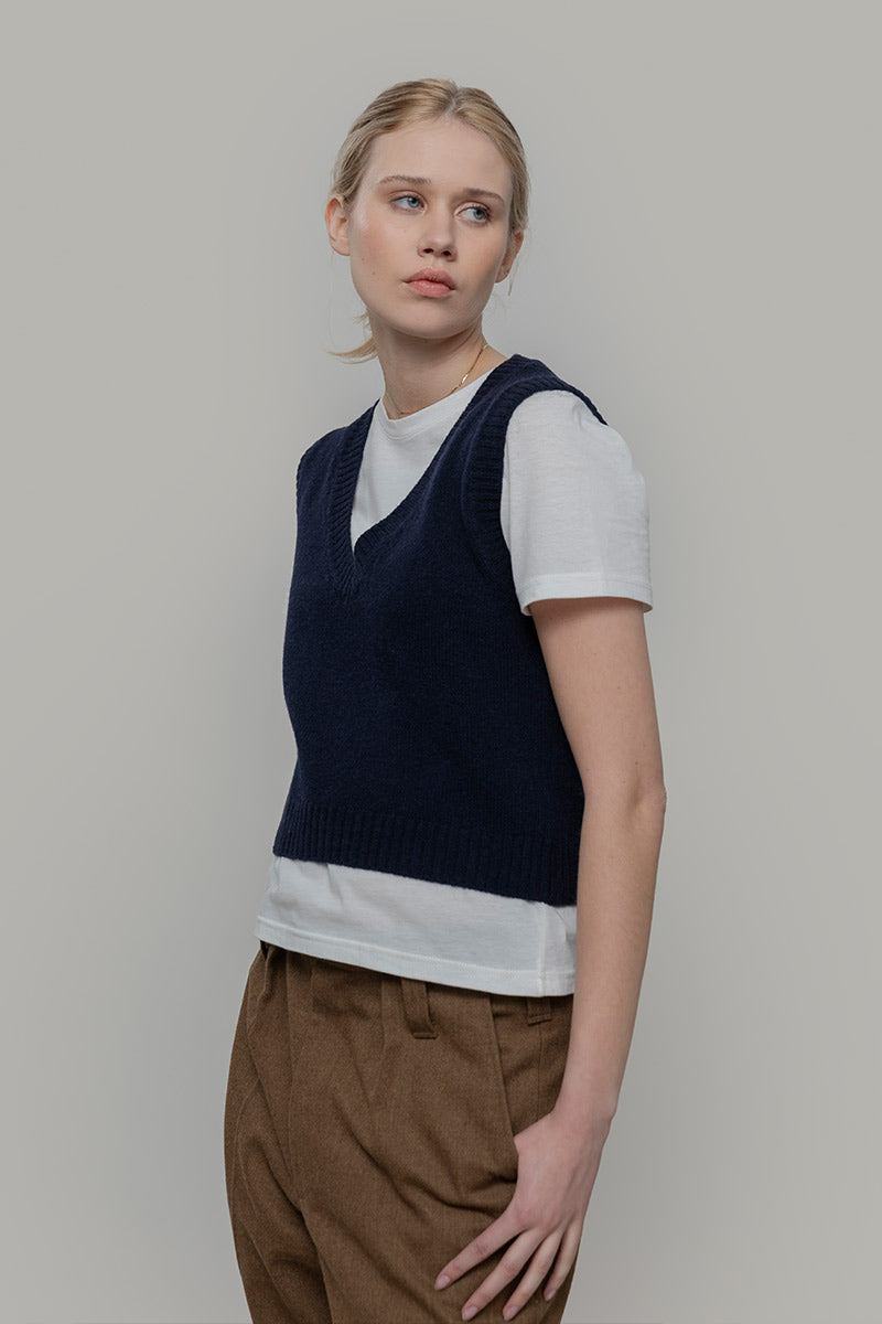 Gilet Donna Scollo V Lana Melania - Rifò Lab Moda circolare made in Italy