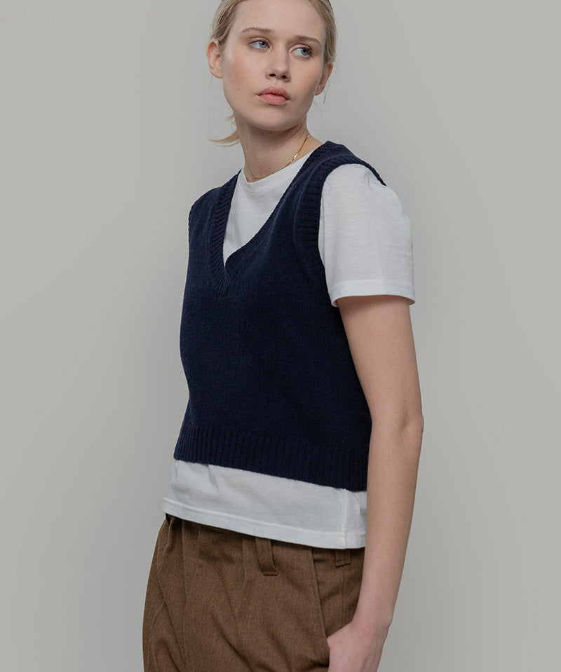 Gilet Donna Scollo V Lana Melania - Rifò Lab Moda circolare made in Italy