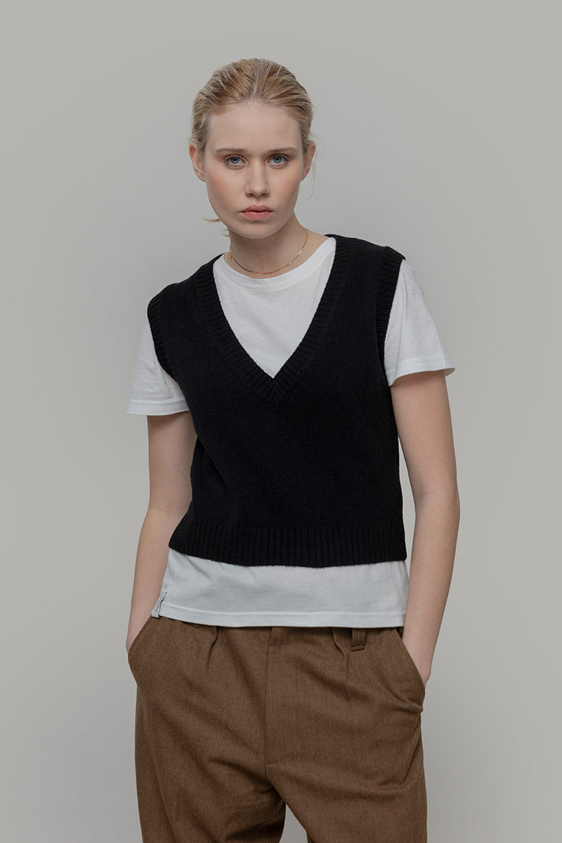 Gilet Donna Scollo V Lana Melania - Rifò Lab Moda circolare made in Italy