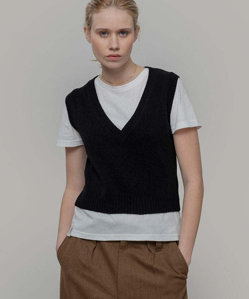 Gilet Donna Scollo V Lana Melania - Rifò Lab Moda circolare made in Italy