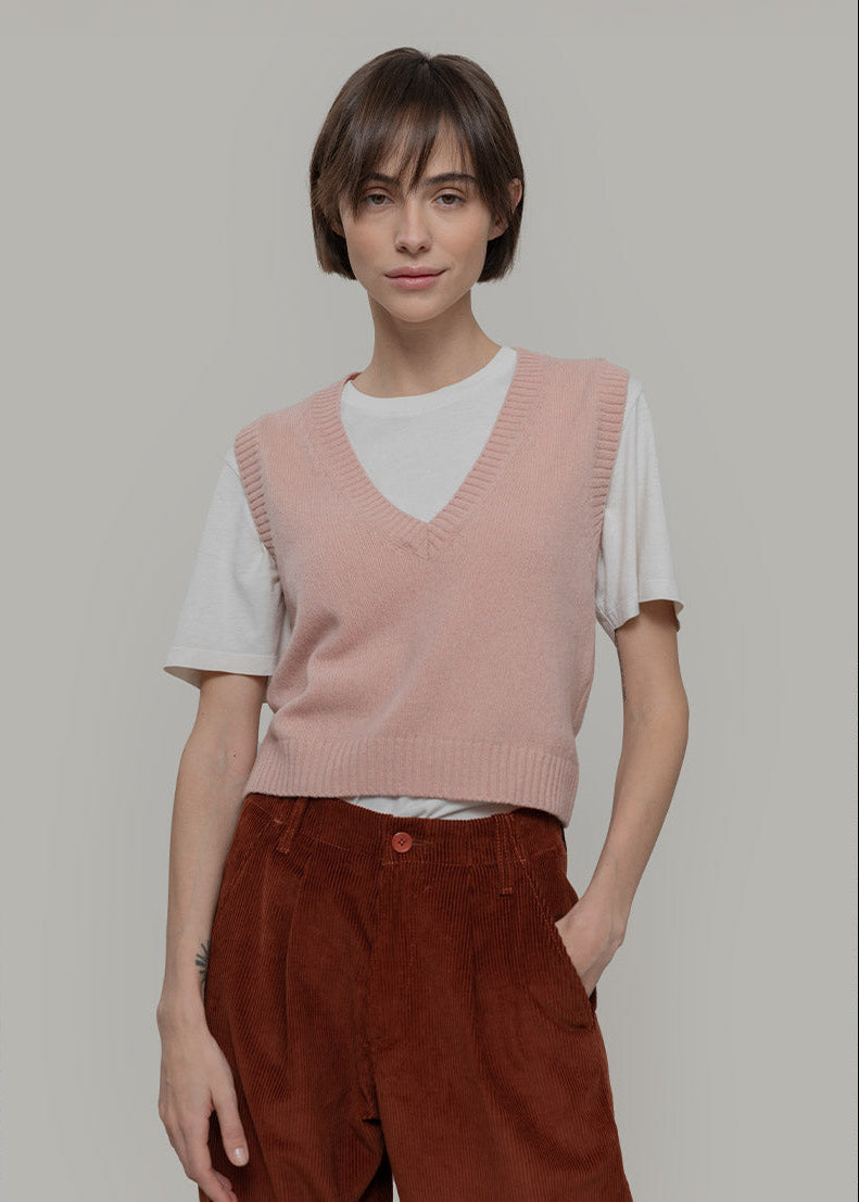 Gilet Donna Scollo V Lana Melania - Rifò Lab Moda circolare made in Italy