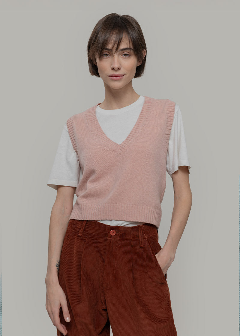 Gilet Donna Scollo V Lana Melania - Rifò Lab Moda circolare made in Italy