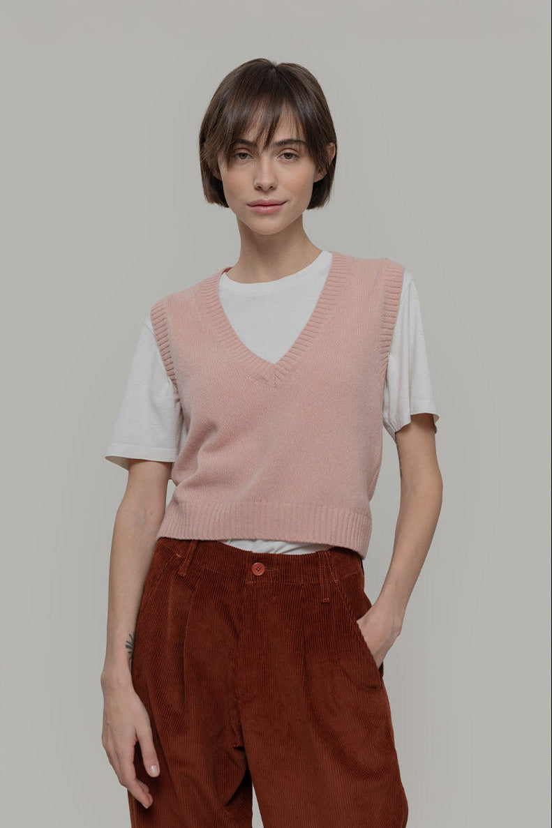 Gilet Donna Scollo V Lana Melania - Rifò Lab Moda circolare made in Italy