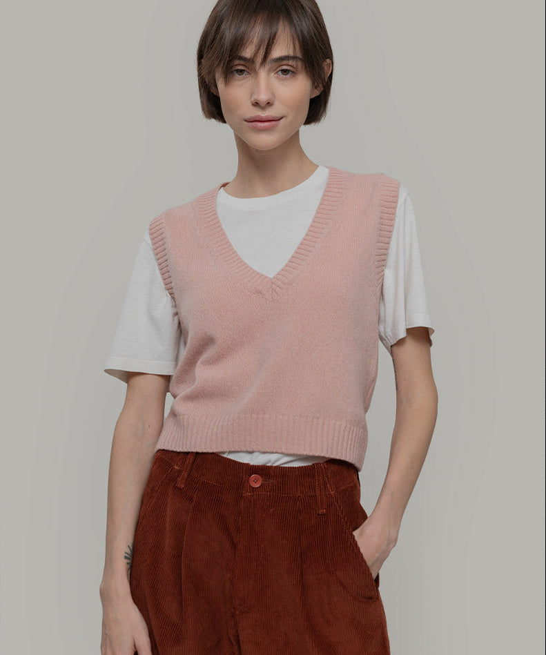 Gilet Donna Scollo V Lana Melania - Rifò Lab Moda circolare made in Italy